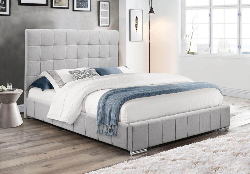 Grey Fabric Modern Bed