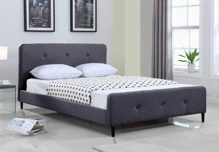 Grey Fabric Stylish Bed Queen Bed - DirectBed