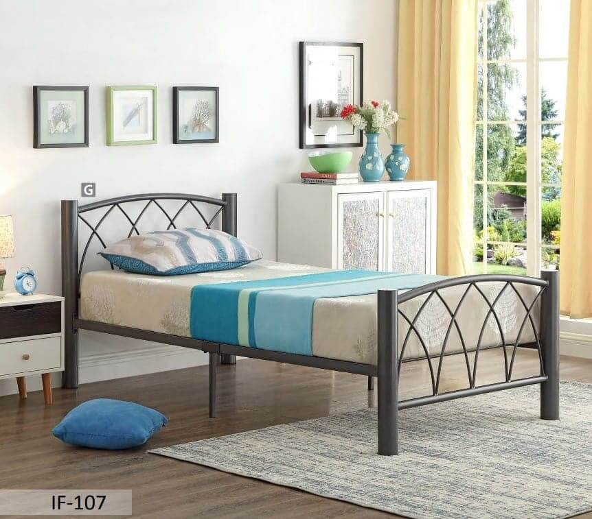 Grey Metal Single Bed - DirectBed