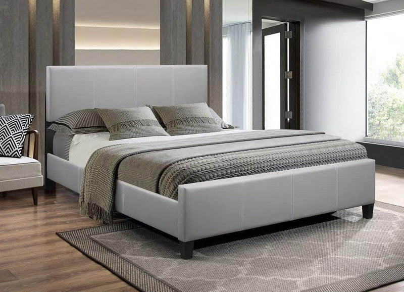 Grey PU Bed with Contrast Stitching