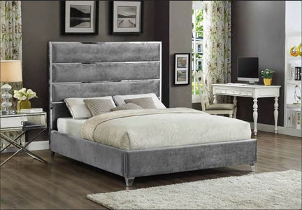 Grey Velvet Bed - DirectBed