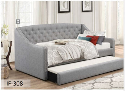 Nailhead Accents Pull-Out Single Trundle Bed - DirectBed