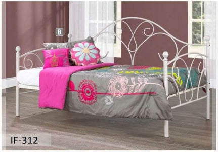 White Metal Frame Single Bed - DirectBed