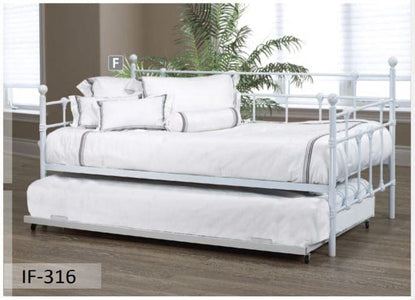 White Metal Frame Trudle Bed - DirectBed