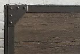 Wood Panel Bed with Steel Frame and Rivets - DirectBed