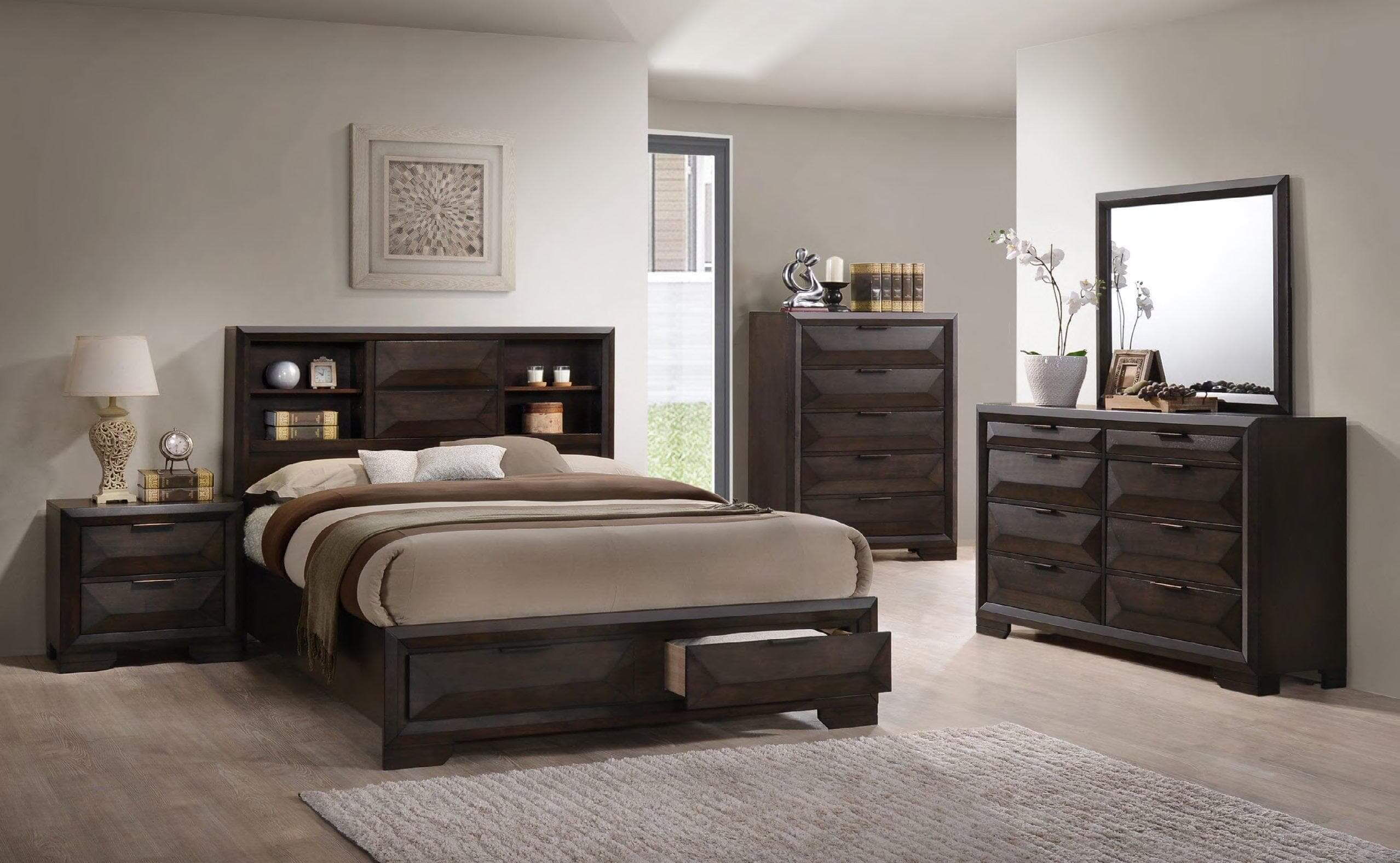 Laura Wood Bedroom Set King Bed - DirectBed