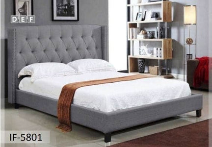 Light Grey Fabric Nailhead Bed - DirectBed