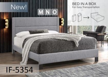 Light Grey Fabric Bed with Contrast - DirectBed