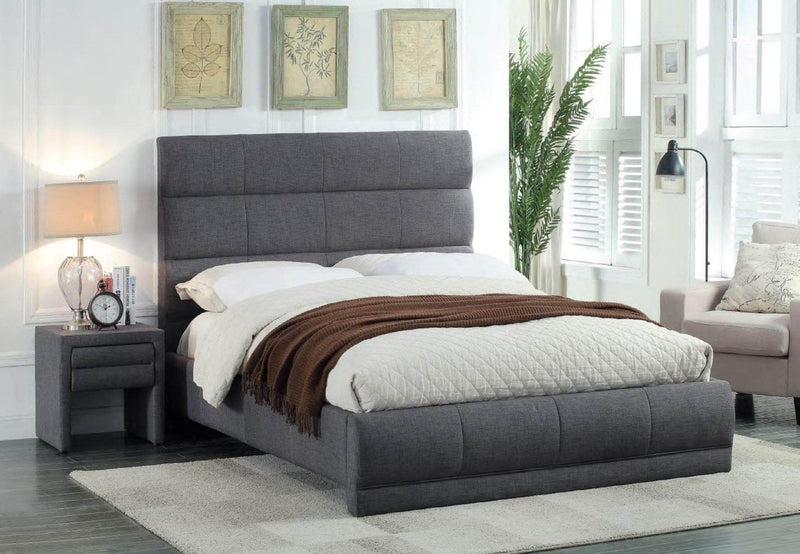 Modern Grey Fabric Bed
