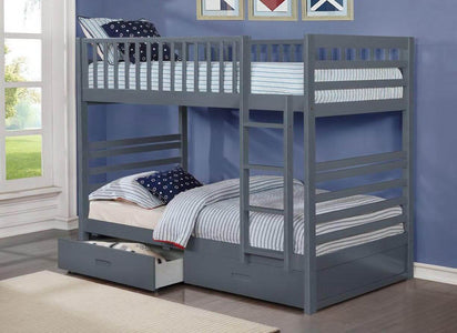 New Grey Wooden Bunk Bed Twin/Twin Bunk Bed - DirectBed