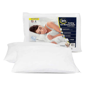 2-Pack Serta Gel Memory Foam Cluster Pillows - DirectBed