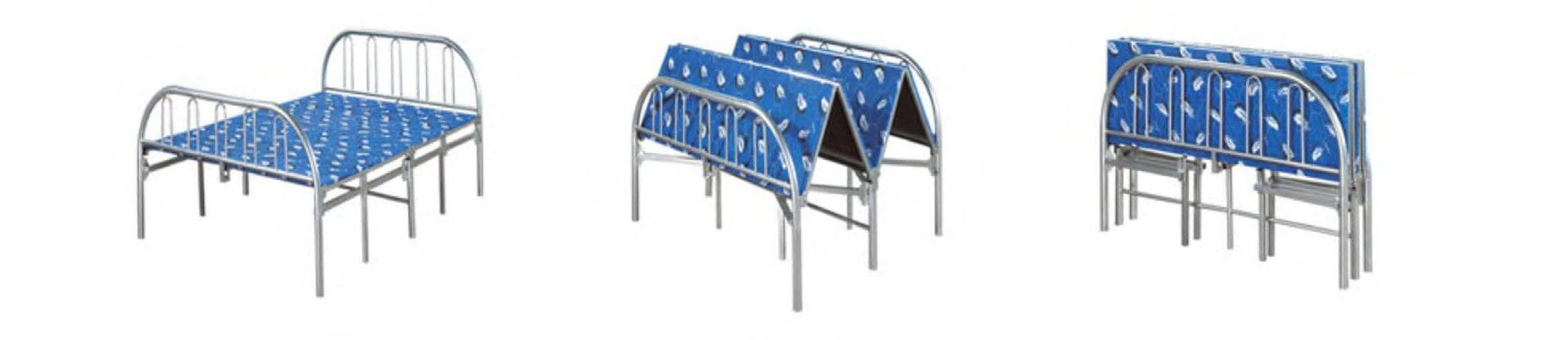 Silver Metal Folding Bed - DirectBed
