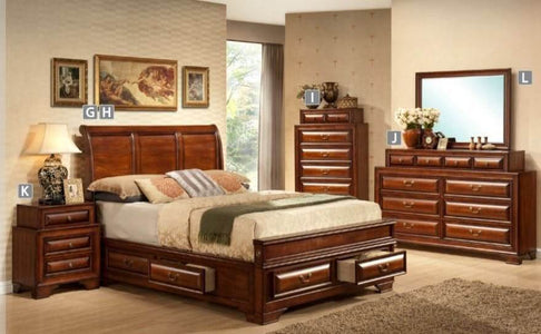 Sofia Walnut Bedroom Set King Bed - DirectBed
