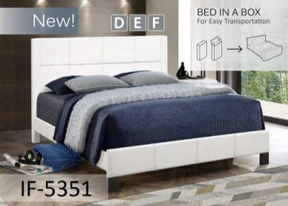 White PU Bed with Contrast - DirectBed