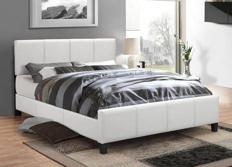 White Fantastic Pu Bed With Contrast Stitching