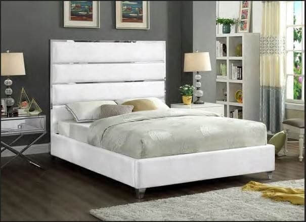White Velvet Bed